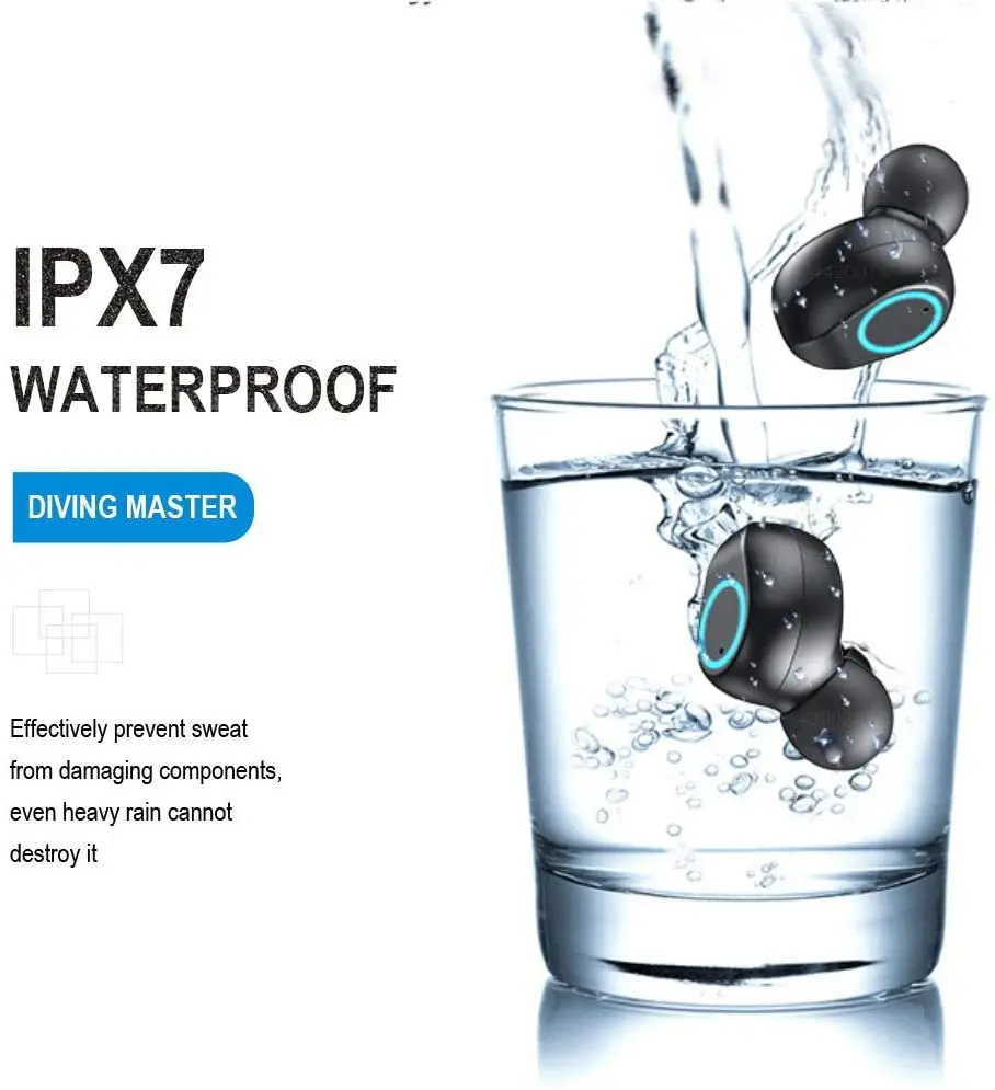 Wireless Bluetooth Earphone with Microphone Sports Waterproof Wireless Headphones Headsets Touch Control Music Earbuds For Phone