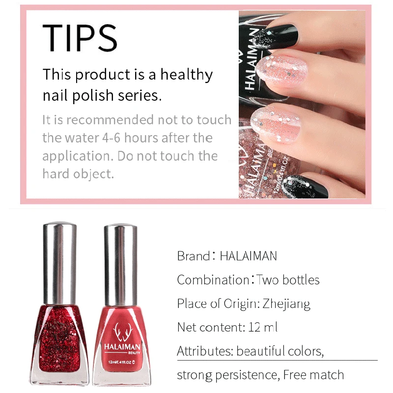 Bright Oily Unpeelable Nail Polish Long Lasting Waterproof Nail Art 19 Color Optional