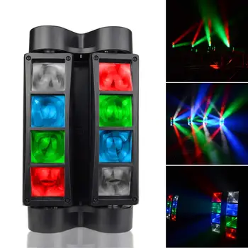 

DJ Lighting 8X3W RGBW 4in1 LED Mini Spider Beam Moving Head Light 7/13 Channels For Stage Effect Light