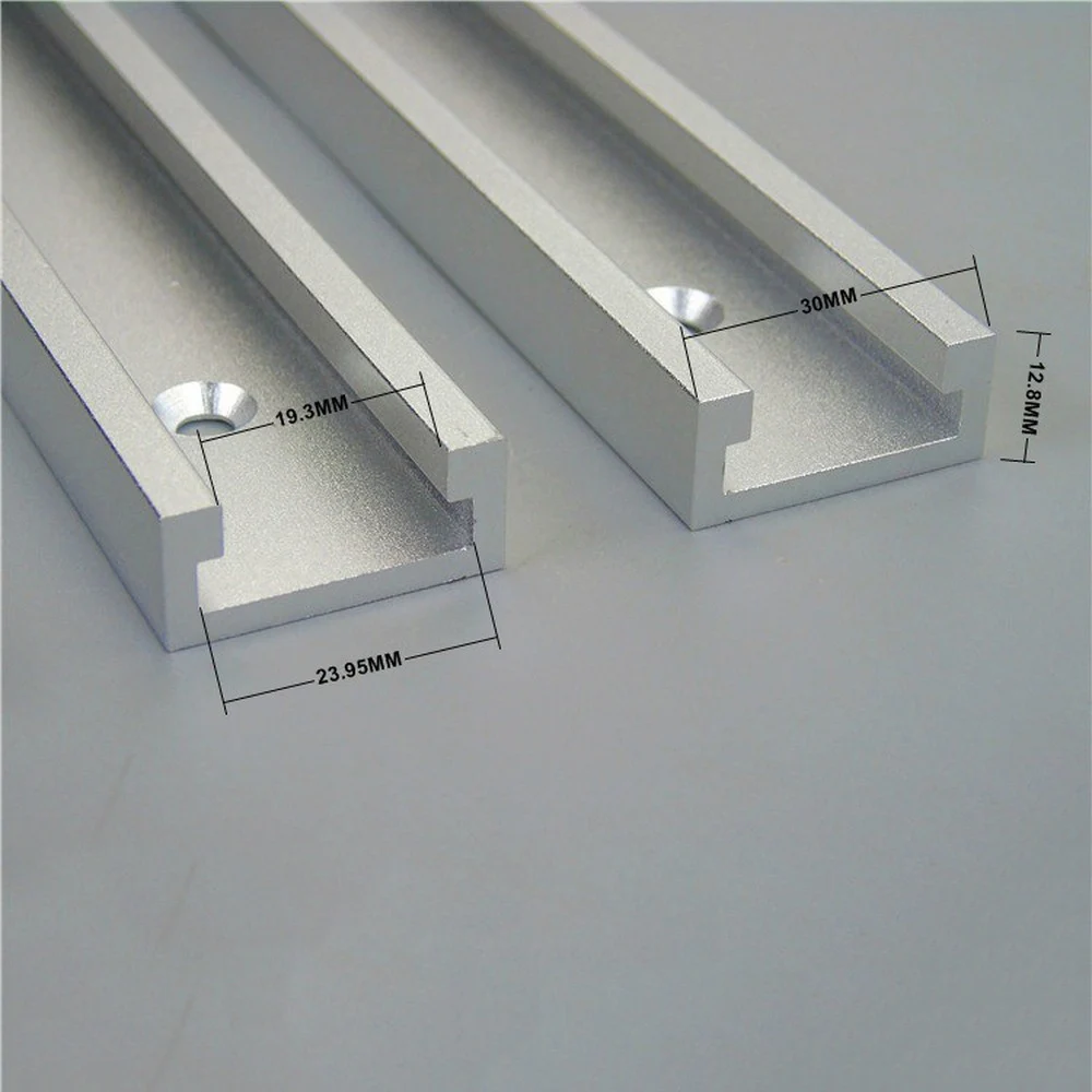 Aluminium Alloy T-track Slot Miter Track Jig Fixture for Router Table Bandsaws Woodworking DIY Tool Length 300/400/500/600/800MM