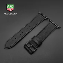 40 мм 44 мм черный ремешок для Apple Watch Series 5 ремешок для часов из натуральной кожи браслет один двойной тур полосы для iWatch серии 3 2