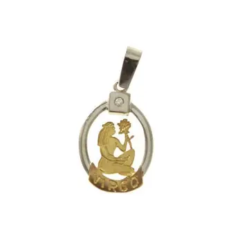 

Pendant white and yellow gold with sign horoscope virgo