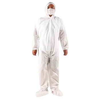 

2020 Newest Hot PP/SMS Safety Suit Chemical Health care Protective Dust-proof Clothing Workwear Hooded Coverall With Foot cover