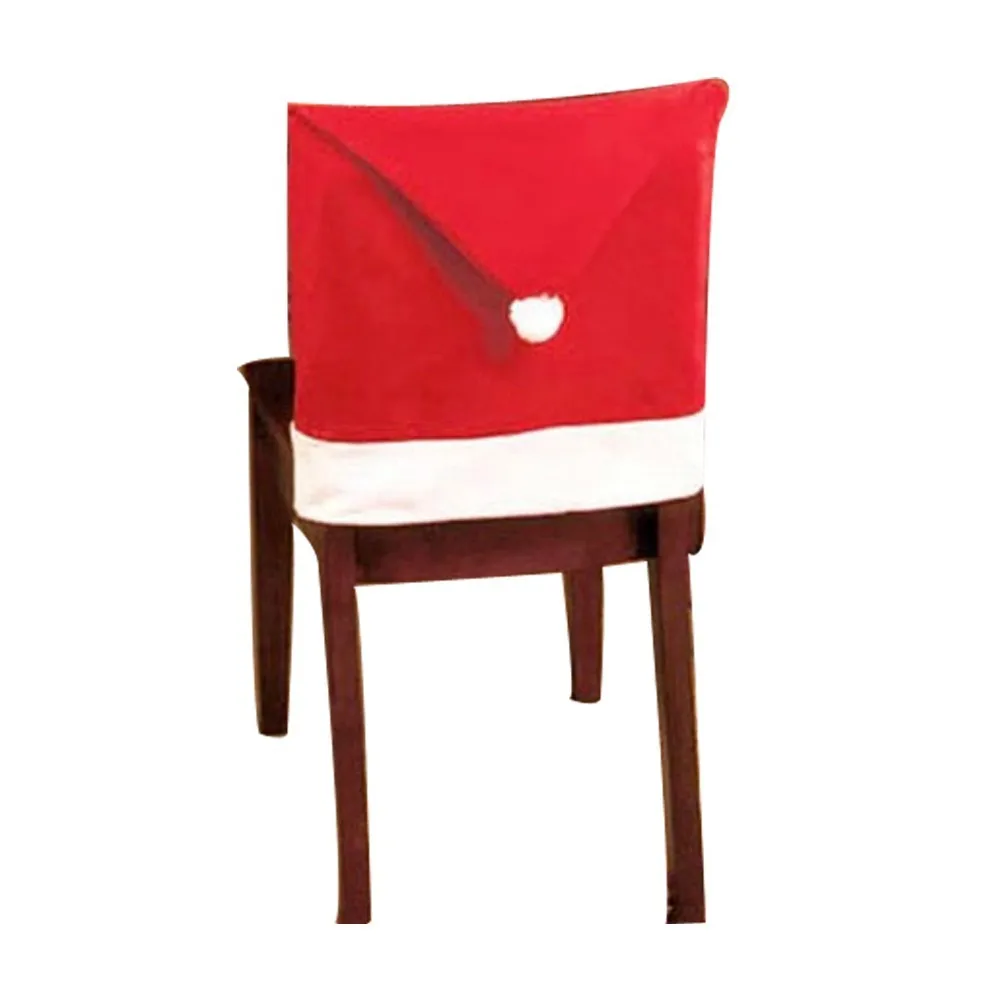 6 шт. Рождественский стул из полиэфирного волокна чехлы для сидений растягивающийся съемный столовый набор чехлы для стульев гостиничные банкетные чехлы для сидений 923