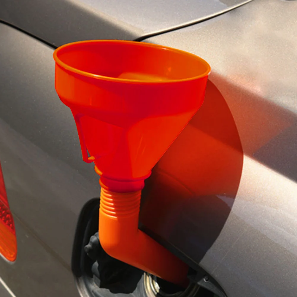 

Durable Orange Spout Fuel Funnel Water Accessories Tools Detachable Flexible Tube Can Car Mesh Filter Oil Universal