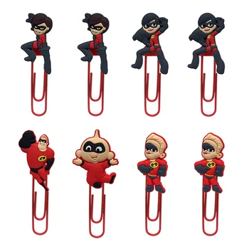 

50Pcs Hot The Incredibles Bookmark Metal Clips Page Holder for Teacher Students Paper Clip School Supplies Decoration For Gifts
