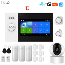 MULO – système d'alarme sans fil Tuya pour maison intelligente, wi fi, GSM, tout simplement sûr pour la maison, les affaires, SMS, contrôle par application, Kit de bricolage d'alarme anti cambriolage PG107 