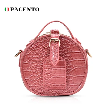 

PACENTO Stone Pattern Pu Leather Crossbody Bags Round Shoulder Bag Small Handbags for Women 2020 Luxury Designer Messenger Bag