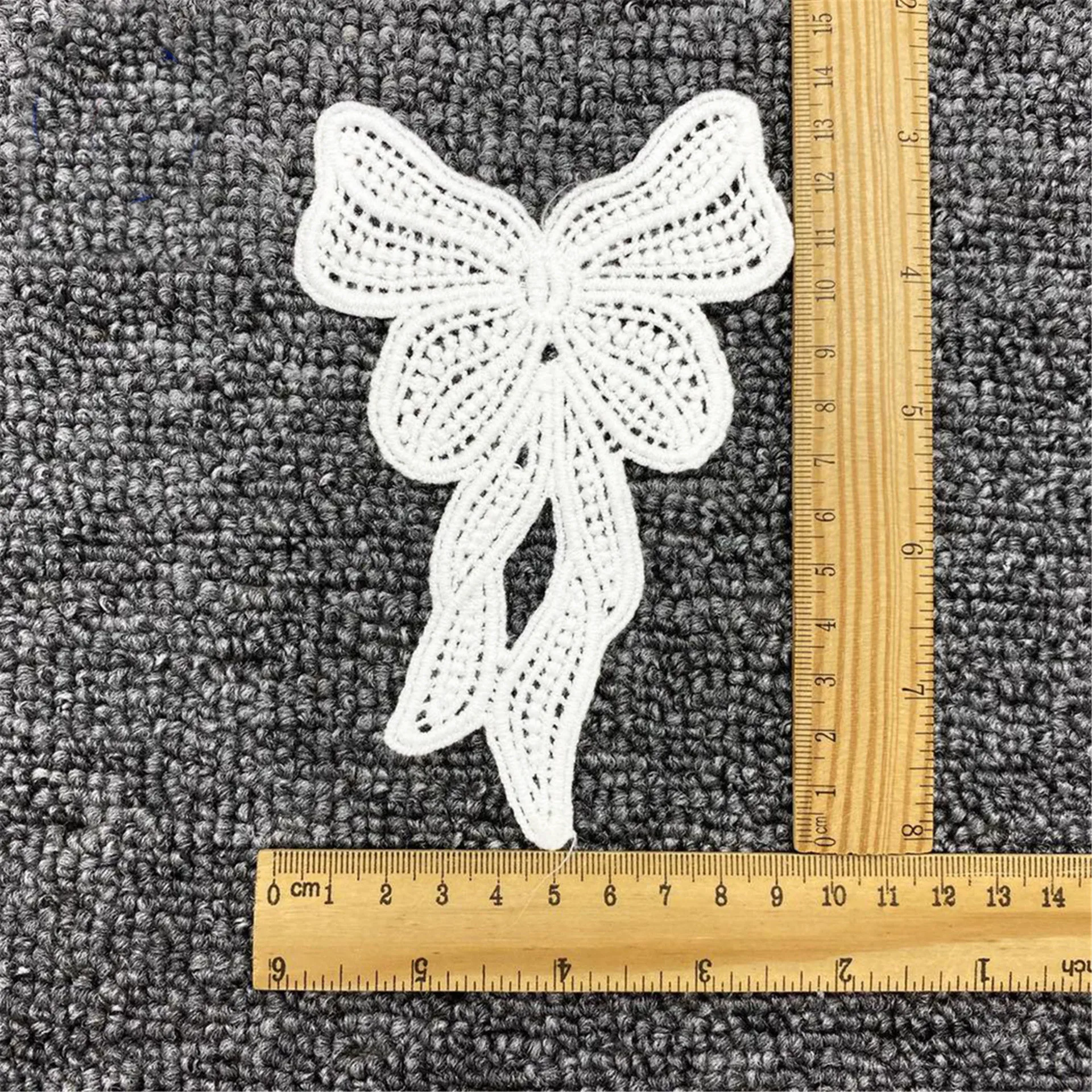 

5pcs Embroidered White Cotton Butterfly Bow Appliques DIY Clothes Decoration Sewing Garments Accesories Handmade Patchwork Craft