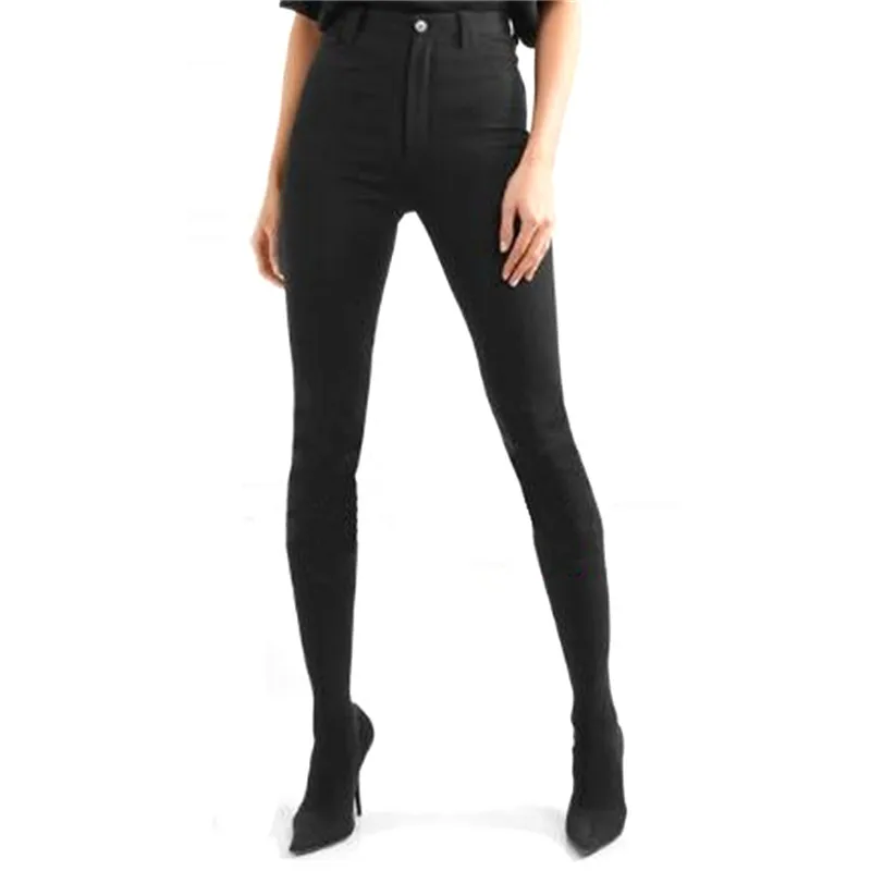 Thigh High Boots Silk Lycra Sexy Pointed Toe Thin Super High Heels Pants Boots Fashion Woman Shoes Luxury Over The Knee Shoes