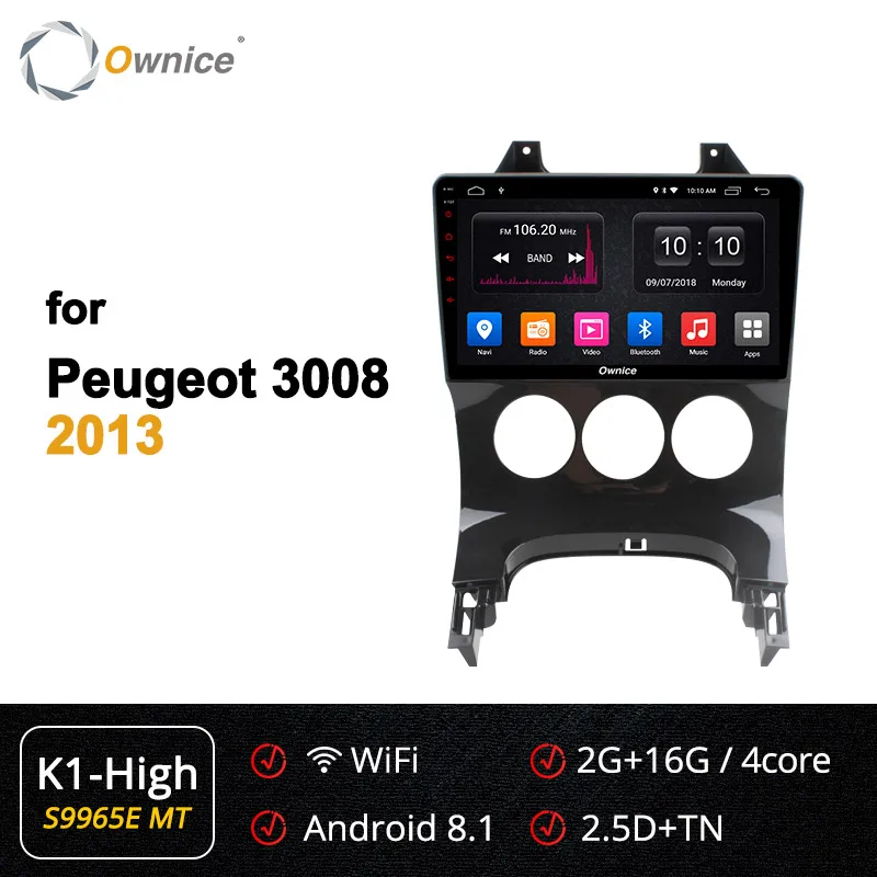 Ownice K3 K5 K6 Android 9,0 Восьмиядерный автомобильный DVD gps плеер Navi для peugeot 3008 4G LTE 360 Panorama DSP 2009 2010 2011 2012 2013 - Цвет: S9965-1 K1 High