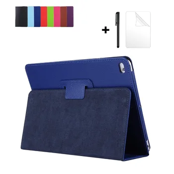 

For iPad 9.7 2017 2018 New A1822/A1893/A1893 Smart PU Leather Funda Cover Auto Sleep/Wake 6th generation Case With Pen+Fillm