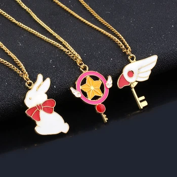 

Card Captor Pendant Necklace Sailor Moon Cosplay Magic Wand Necklace Pendant Keychain COS Anime Adult Ms Accessories Christmas