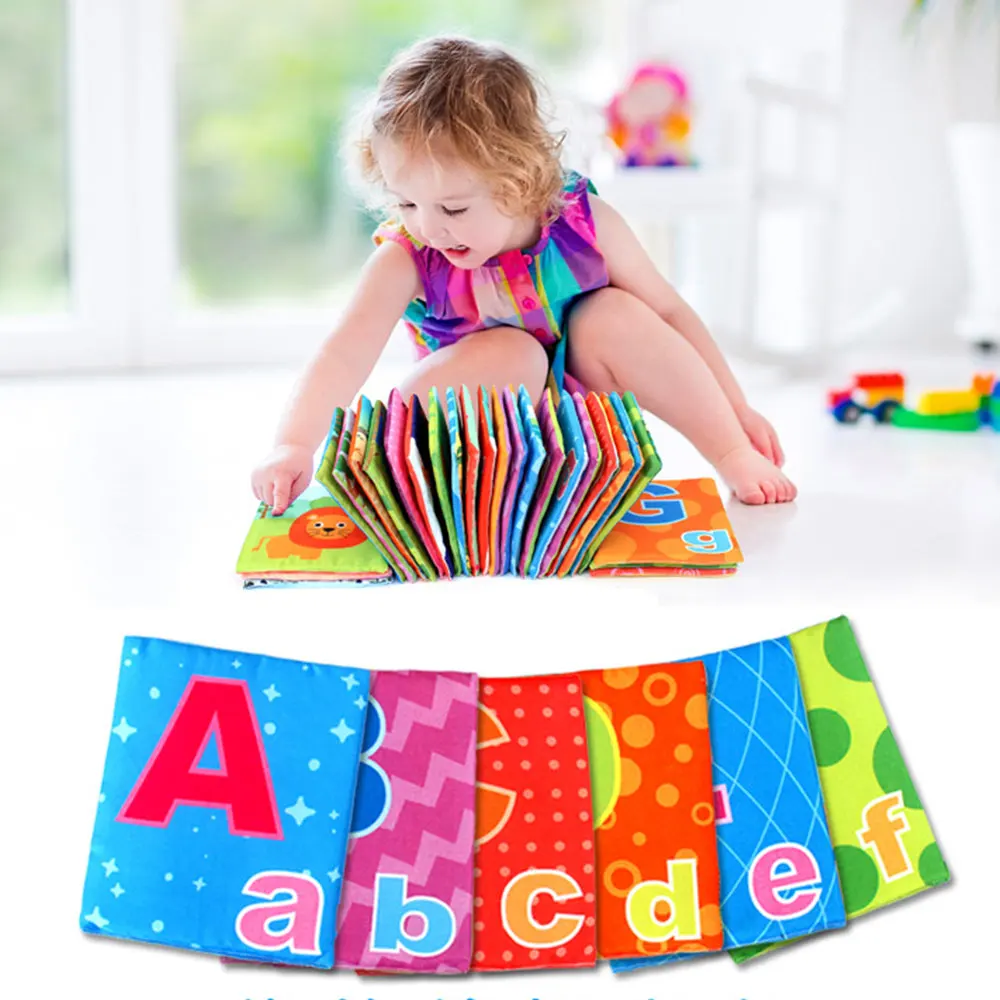 

cloth books Children Alphabet Letters Montessori Cards Rustle Sound Infant Book Educational Toys for baby stroller