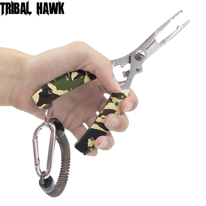 

Multifunctional Fishing Pliers Split Ring Cutter Carp Crimping Lead Fish Holder Tackle Hook Remover Tools with Folding Knife
