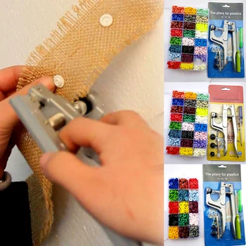

Plastic Snap Button Studs Fasteners with Press Pliers Punching Tools for DIY Making Repair Clothes UD88