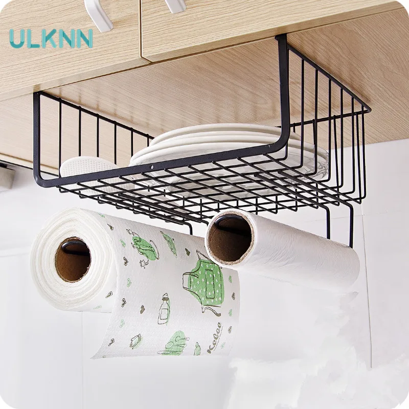 

Wardrobe Metal Storage Rack for Kitchen Cabinet Lower Rack Interlayer Wall Hanging Basket Tableware/Sundries/Book Rack