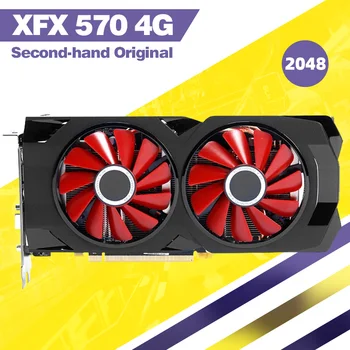

used xfx 570 4g 256bit GDDR5 desktop xfx graphics cards video card bradeon Compatible with X79 motherboard amd rx 570 card