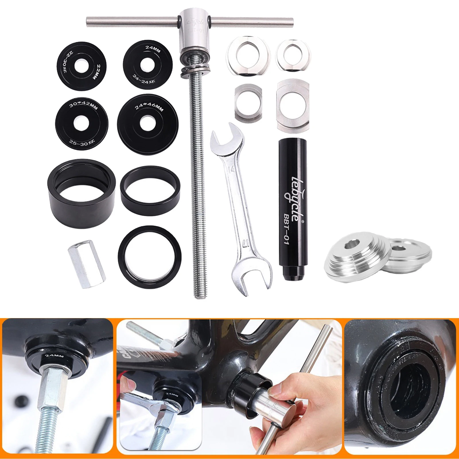 Bike Headset Cup Bottom Bracket Press Installation Tool Press-fit BB Install Tool BB386 PF30, BB86, BB30, BB91, BB92, 6085,6806