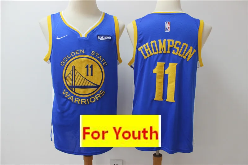 Youth golden state#30 Стивен Карри#11 Клай Томпсон Дети Белый Синий воины Джерси