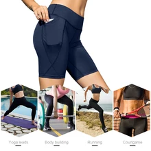 Женские шорты для йоги с карманами, спортивные шорты для тренировок, бега, не просвечивающие шорты для фитнеса, спортивные шорты для улицы