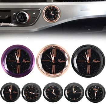 

Auto Interior Ornament Car Decoration Clock Stick-On Quartz Analog WatcCah Automobiles Sticker Watch Interior In Car Accessories