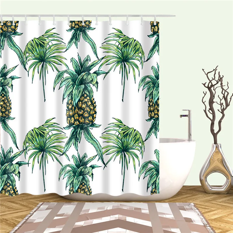 Leaves-pineapple-flamingo-bird-Shower-Curtains-3d-Waterproof-Polyester-Fabric-Cloth-Washable-Bathroom-Shower-Curtain-Screen (2)