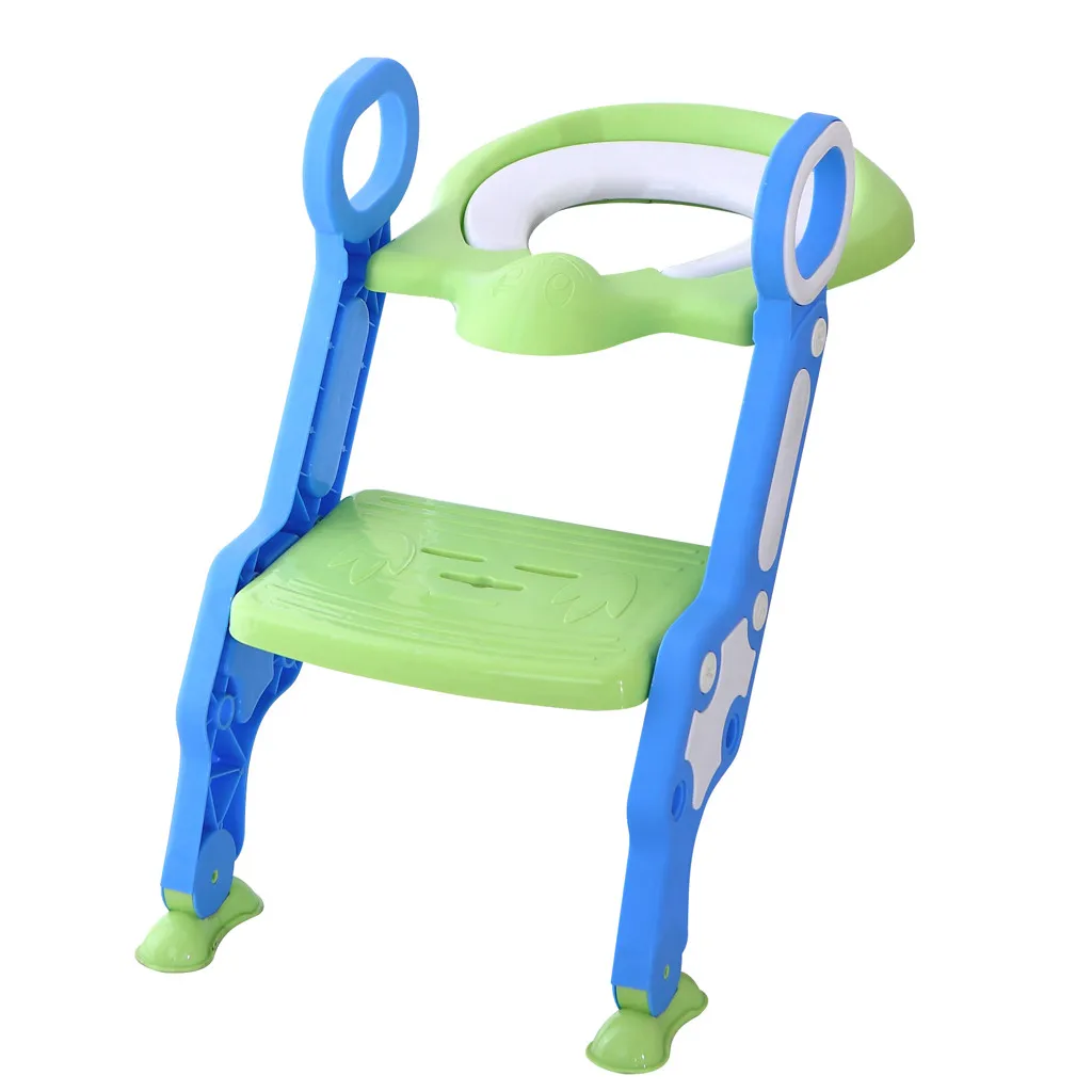 Детский горшок, тренировочное сиденье для унитаза, ступенчатая лестница-стул, регулируемый тренировочный стул, Детские унитазы, детские горшок, обучение N30 - Цвет: Зеленый