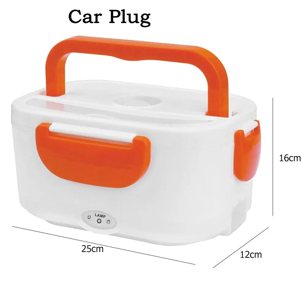 Car Plug Orange Многофункциональная посуда 1.05L, портативная электрическая нагревательная коробка для ланча, подогреватель пищи, контейнер для риса, подогреватель пищи для дома, автомобиля, офиса - Цвет: Car Plug Orange