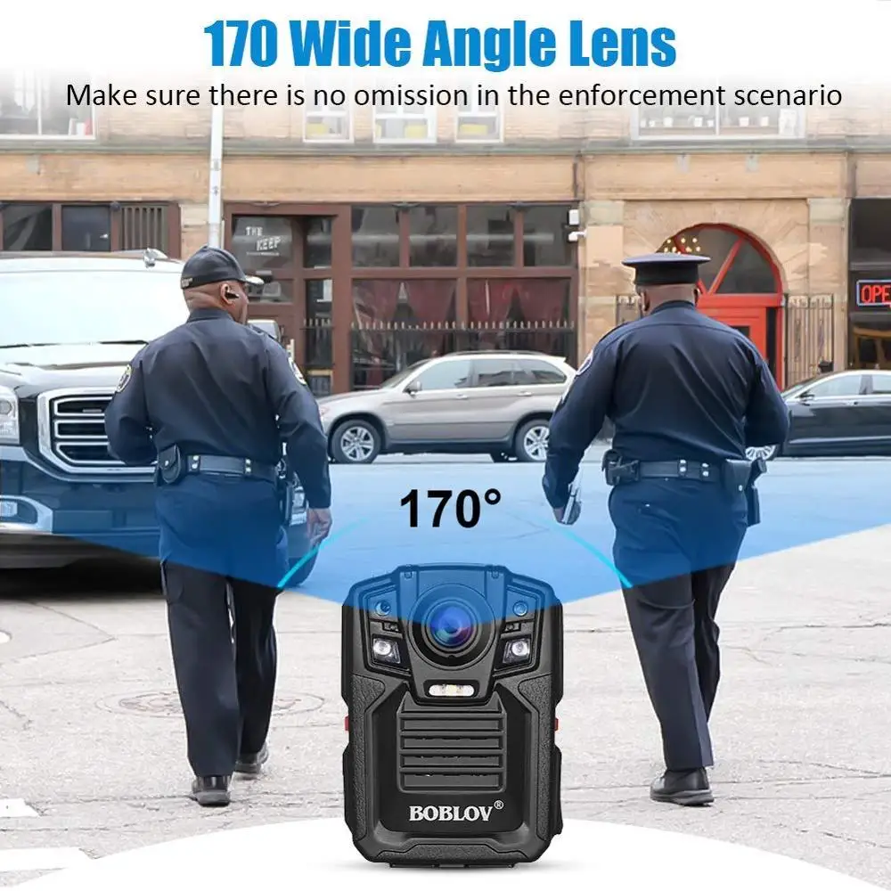  BOBLOV HD66-02 1290P Body Worn Camera Police cam 32GB/64GB Security IR Infrared Lens mini Wearable 