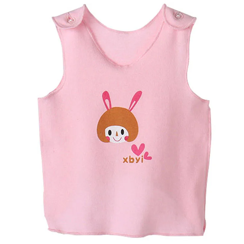 Вязаные жилеты для новорожденных мальчиков от 0 до 18 месяцев, футболки детский летний жилет без рукавов Верхняя одежда однотонные топы для девочек, одежда хлопковые футболки - Цвет: Розовый