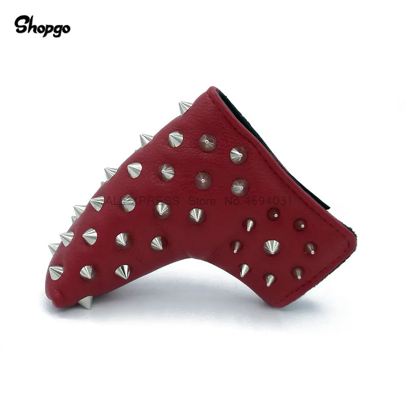 [Серебристые заклепки] Премиум Красный Гольф Лезвие Чехол для короткой клюшки Магнитная застежка Чехлы для клюшек для гольфа из искусственной кожи новинка подарок