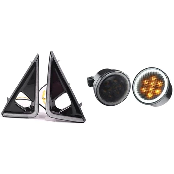 

2 Pcs Daytime Running Lights Daylight Fog Lamp LED DRL for Toyota & 2 Pcs Car Led Amber Turn Signal Lights for Jeep
