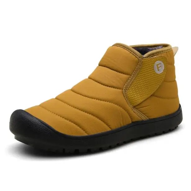 Новинка года; модные зимние ботинки на меху для мужчин; кроссовки; Мужская обувь для взрослых; повседневные качественные резиновые ботильоны; теплые ботинки - Цвет: yellow