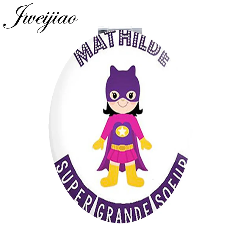 

JWEIJIAO Super Grande SOEUR mathilde Leather Oval Purse Beauty Mirror Double Health Sides game espejo for sisters SS01
