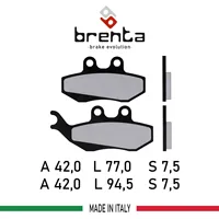 Brenta for BETA RR Enduro 50/ Alp/RE/Urban 125/200 FT3017-FA194 Motorcycle Brake Disk Pad Organic (!! Front!!)