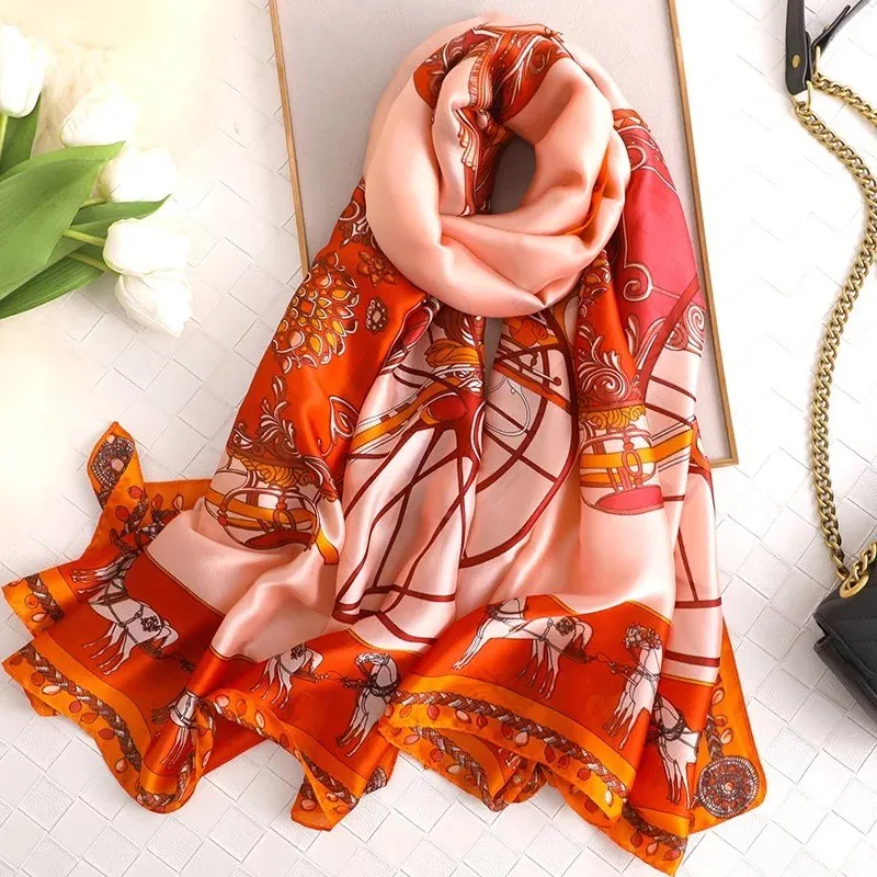 30 fashion women silk scarves female chiffon wrap ladies classic floral shawl Sunscreen Beach Scarf foulard pareo muffler bandanna - Цвет: 30