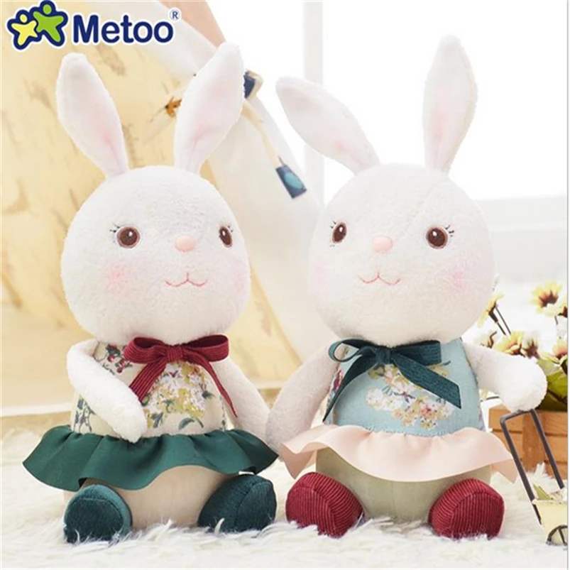 Новая Милая мультяшная плюшевая игрушка Metoo, кукла кролика, 27X13 см, мягкая плюшевая игрушка кролика для маленьких девочек, детская игрушка в подарок A50