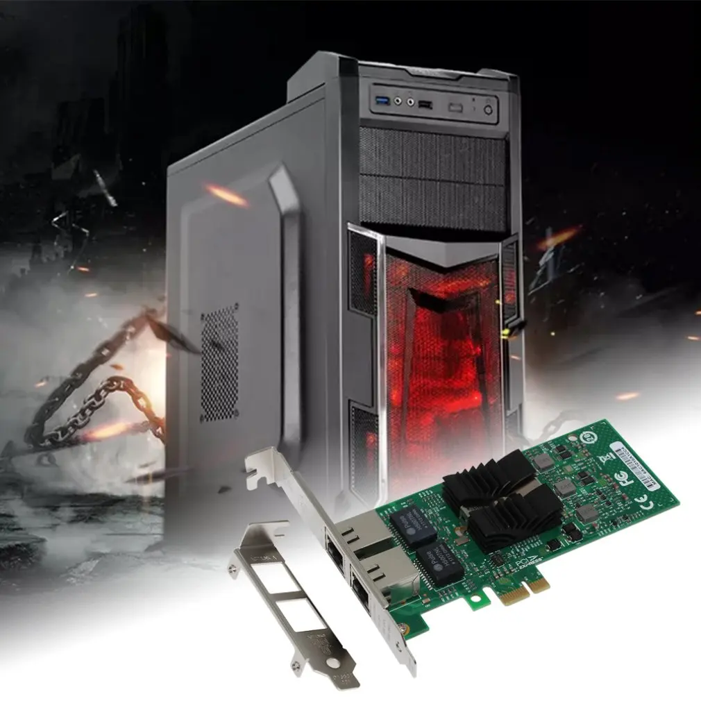 Intel 82576 чип с двумя портами Gigabit Lan Pci-E Gigabit Lan двухпортовый сервер Esxi мягкая маршрутизация Gigabit Lan Su-82576-T2