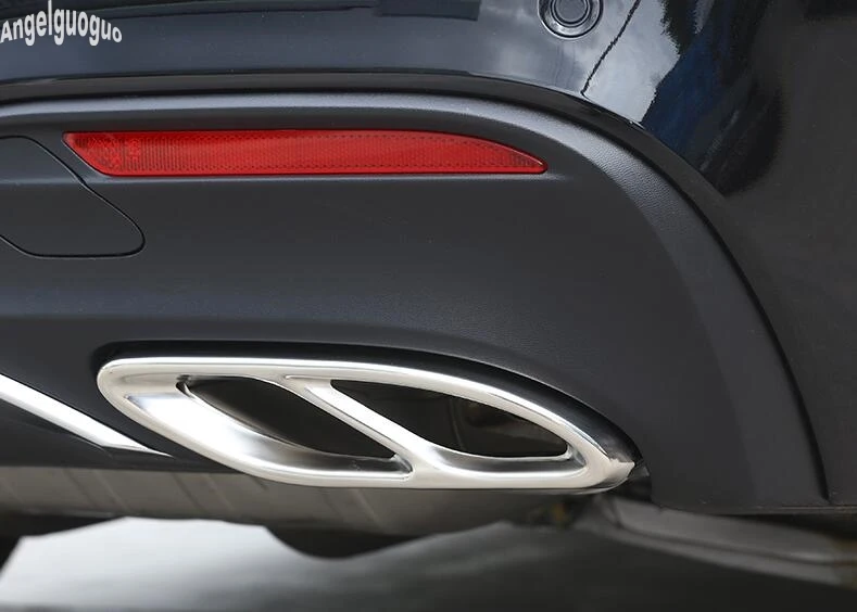 2-4 отверстия из нержавеющей стали для Mercedes Benz A class W177-21 Автомобильный задний выхлопной трубы Накладка аксессуары для глушителя