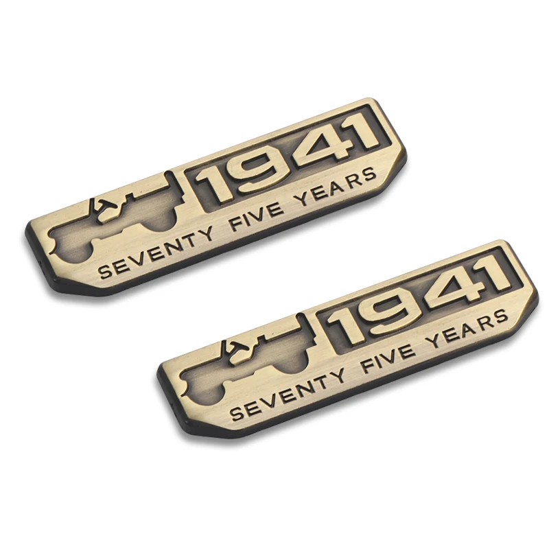 copper 2Pcs Автомобильный стиль, 3D металл, 1941, 70 лет, эмблема, наклейка для Jeep Renegade, компас, патриот, Wrangler, JK, Rubicon Cherokee - Название цвета: copper 2Pcs