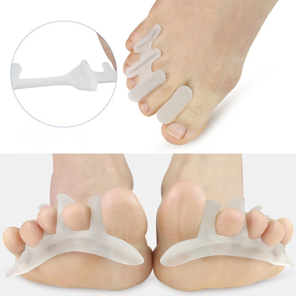1Pair Toe Separator Hallux Valgus Bunion Corrector Orthotics Feet Bone Thumb Adjuster Correction Pedicure Straightener Foot Care