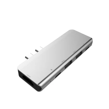 

USB-C Hub 4K 60HZ Type C Hub USB Adapter Support 87W Charging for MaecBook Pro / TV