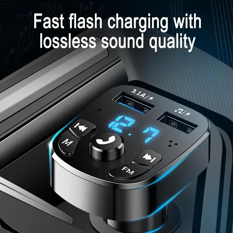 LCD Hands-Free FM Transmitter Wireless Bluetooth-compatible Car Kit MP3 Music Player Support USB TF Card for Mobile Phones bluetooth audio receiver car stereo mp3 bluetooth receiver wireless car adapter