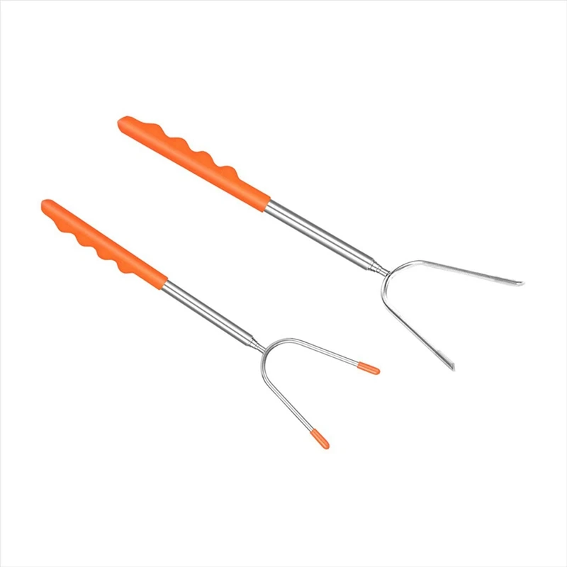 

Camping Bonfire Barbecue Accessories Retractable Steel Fork Set Telescopic Rotating Fork Set 5 Pieces / Set Of Barbecue Sticks