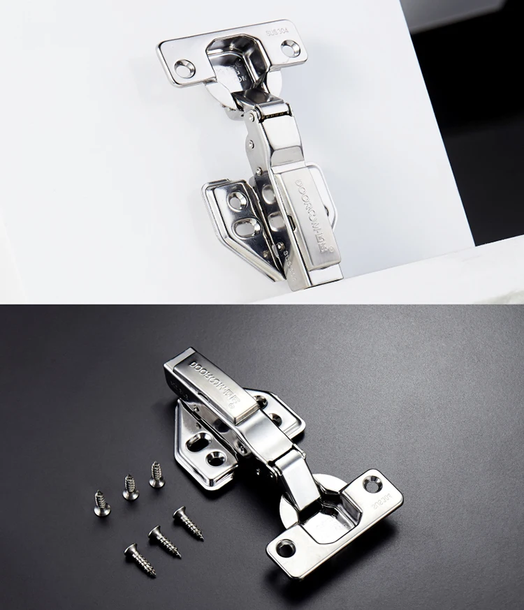 201/304 Stainless Steel Door Hydraulic Hinges Damper Buffer Soft Close For Cabinet Cupboard Furniture Hardware Detachable Hinge