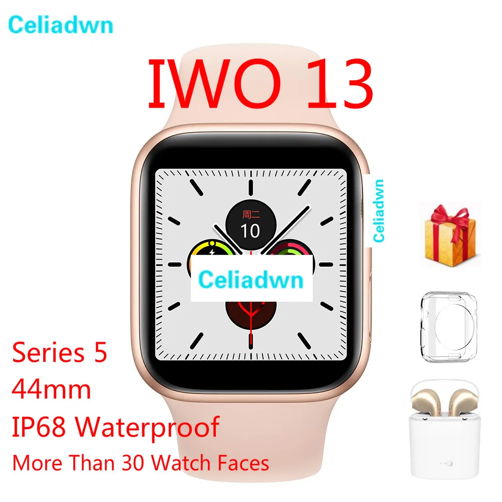

Waterproof Smart Watch IWO 13 Series 5 44mm Bluetooth SIRI Heart Rate ECG SmartWatch For iPhone Android PK IWO 8 9 10 11 12 p70