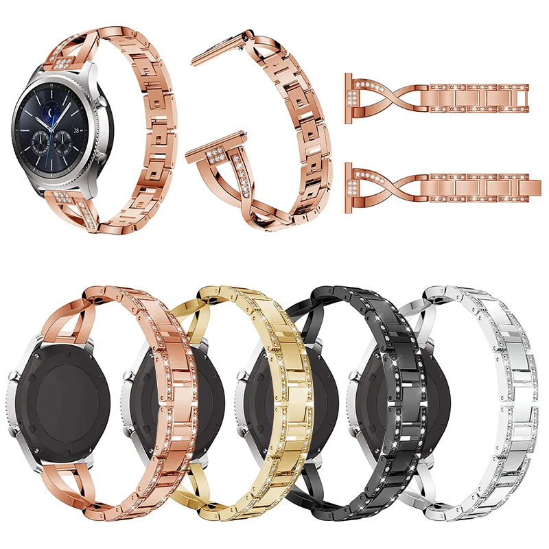 22 мм Кристалл Bling металлический ремешок часы ремешок для samsung gear S3 Frontier GY88