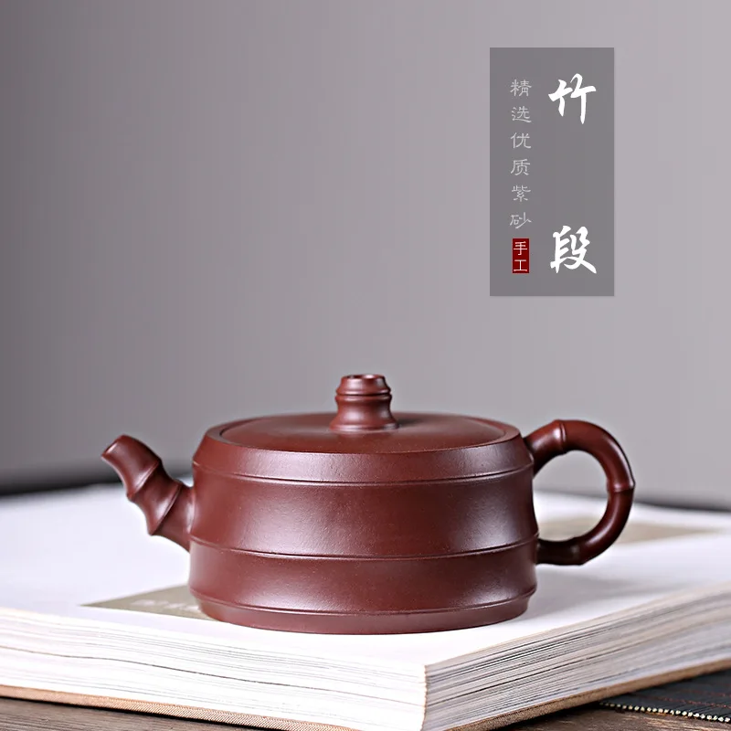 

Yixing Clay Teapot Raw Ore Purple Clay Entirely Handmade Pot Bamboo Tea Set Gift Box a Generation of Delivery Bamboo Joint Tea P
