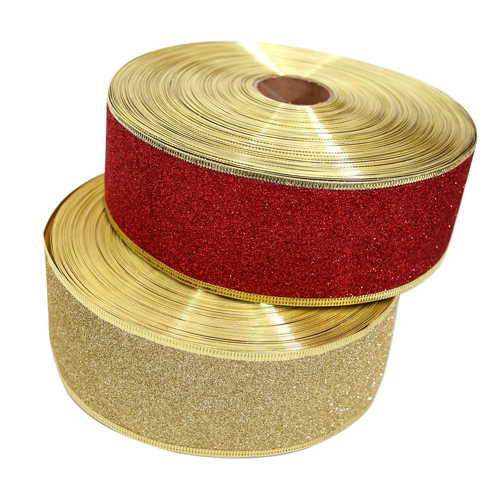 200cm-6-3cm-Glitter-Decorative-Ribbons-Red-Silver-Gold-Ribbon-With-Iron ...
